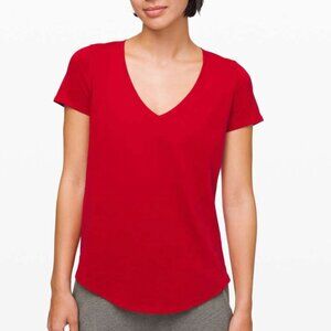 Lululemon Love Tee V-Size 8- Dark Red-Pima Cotton
